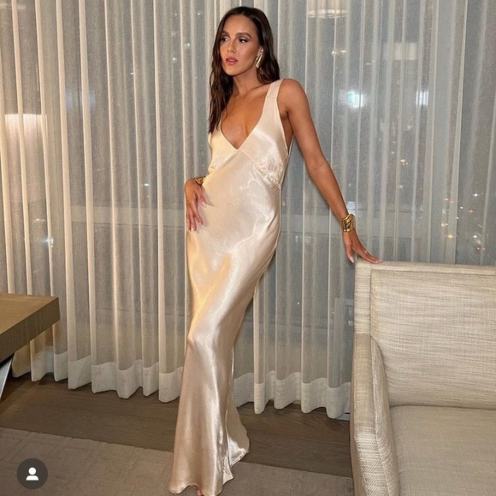 Chic Blush Satin Gown